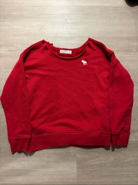 Abercrombie & Fitch Bright Red Crewneck Sweatshirt